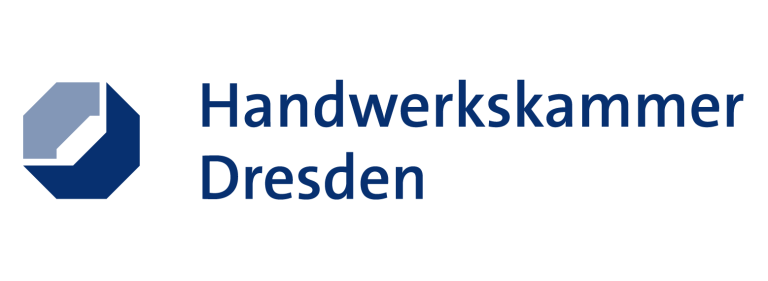 Logo der Handwerkskammer Dresden mit geometrischem Symbol und Schriftzug.