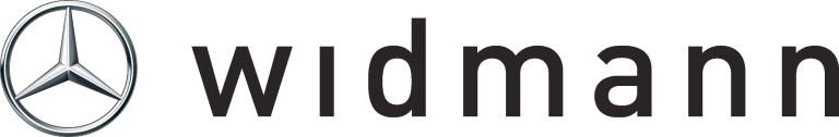 Logo von Widmann mit dem Mercedes-Benz Stern daneben.